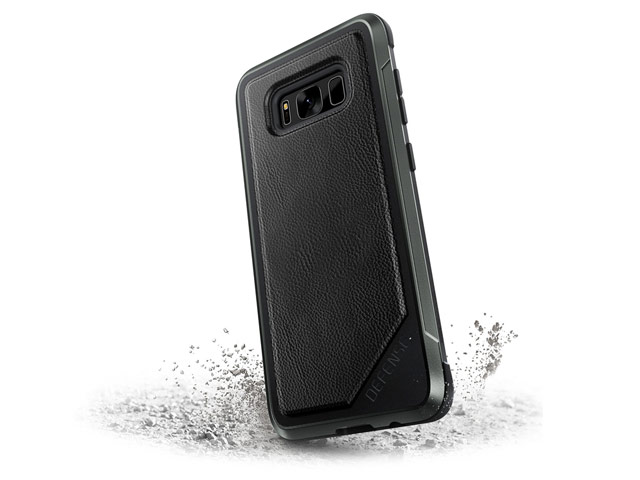 Чехол X-doria Defense Lux для Samsung Galaxy S8 plus (Black Leather, маталлический)