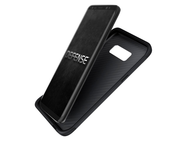 Чехол X-doria Defense Lux для Samsung Galaxy S8 plus (Black Leather, маталлический)