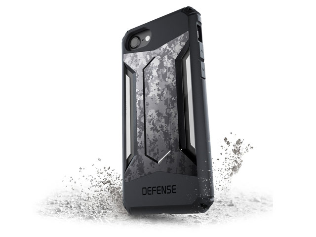 Чехол X-doria Defense Gear для Apple iPhone 7 (Grey Digital Camo, маталлический)