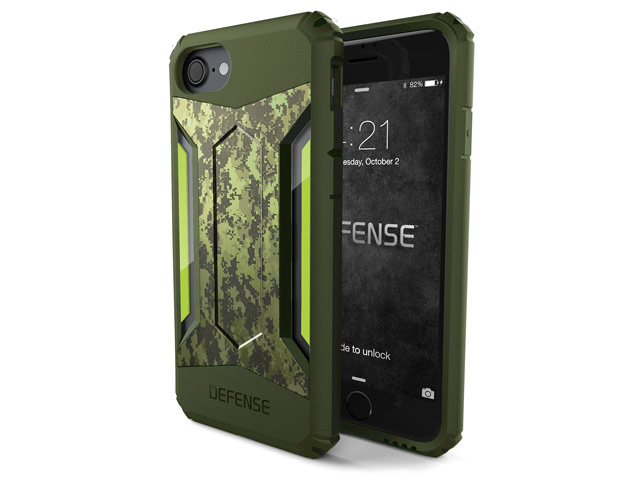 Чехол X-doria Defense Gear для Apple iPhone 7 (Green Digital Camo, маталлический)