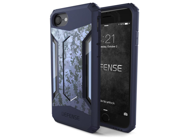 Чехол X-doria Defense Gear для Apple iPhone 7 (Blue Digital Camo, маталлический)