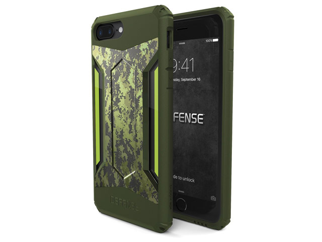 Чехол X-doria Defense Gear для Apple iPhone 7 plus (Green Digital Camo, маталлический)