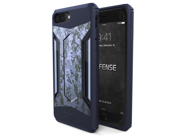 Чехол X-doria Defense Gear для Apple iPhone 7 plus (Blue Digital Camo, маталлический)