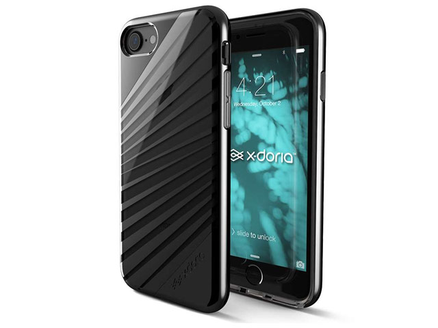 Чехол X-doria Revel Lux Case для Apple iPhone 7 (Black Rays, пластиковый)