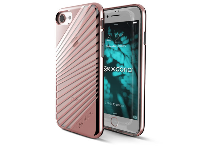 Чехол X-doria Revel Lux Case для Apple iPhone 7 (Rose Gold Rays, пластиковый)