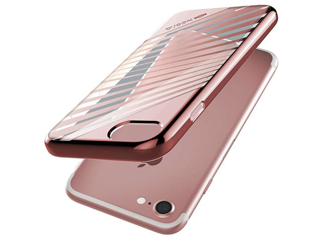 Чехол X-doria Revel Lux Case для Apple iPhone 7 (Rose Gold Rays, пластиковый)