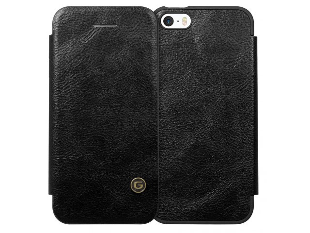 Чехол G-Case Business Series для Apple iPhone SE (черный, кожаный)