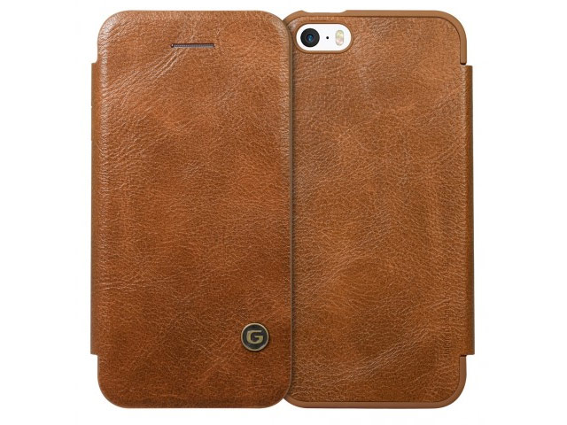 Чехол G-Case Business Series для Apple iPhone SE (коричневый, кожаный)
