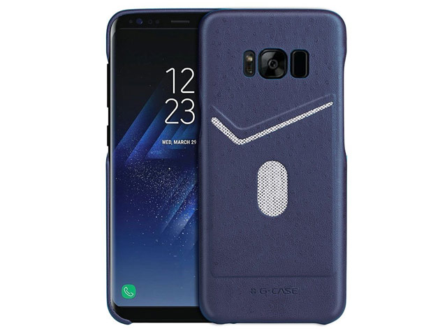 Чехол G-Case Jazz Series для Samsung Galaxy S8 (синий, кожаный)