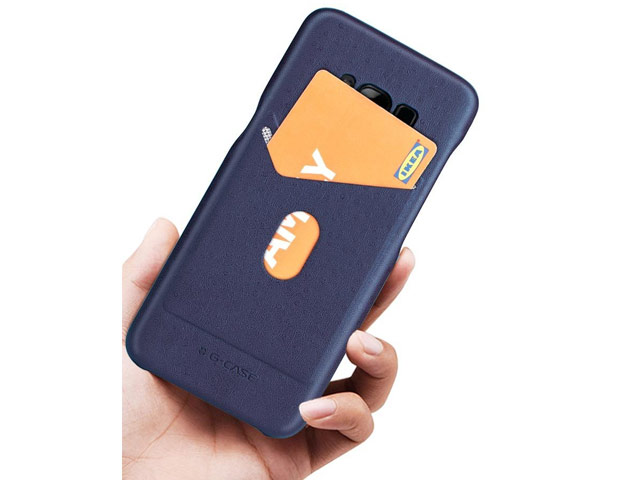 Чехол G-Case Jazz Series для Samsung Galaxy S8 (синий, кожаный)