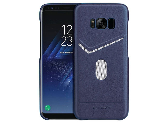 Чехол G-Case Jazz Series для Samsung Galaxy S8 plus (синий, кожаный)
