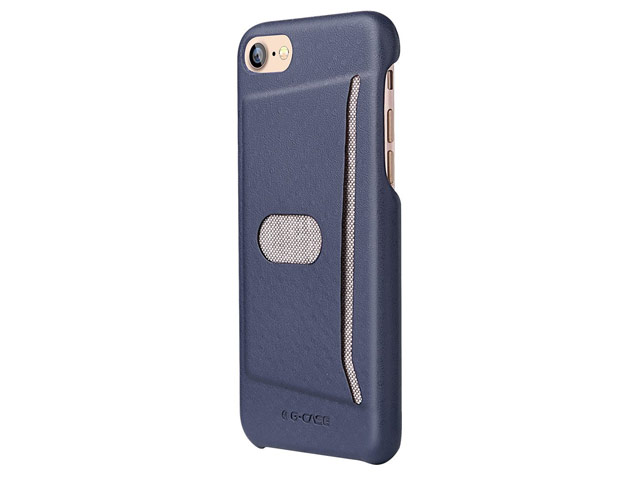 Чехол G-Case Jazz Series для Apple iPhone 7 (синий, кожаный)