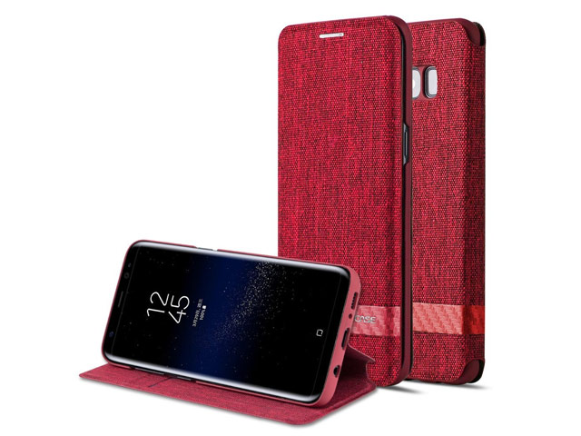 Чехол G-Case Funky Series для Samsung Galaxy S8 (красный, матерчатый)