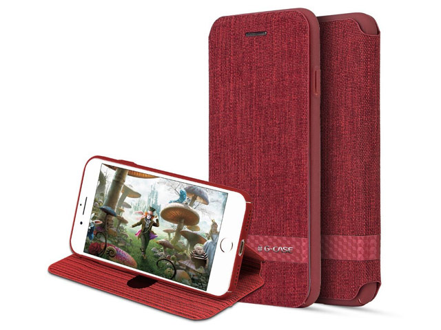 Чехол G-Case Funky Series для Apple iPhone 7 plus (красный, матерчатый)