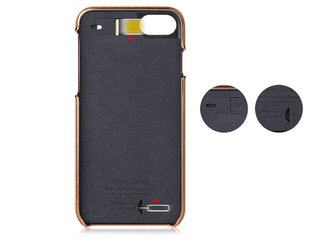 Чехол G-Case Plating Series для Apple iPhone 7 (черный, кожаный)