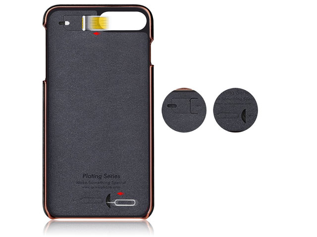 Чехол G-Case Plating Series для Apple iPhone 7 plus (черный, кожаный)