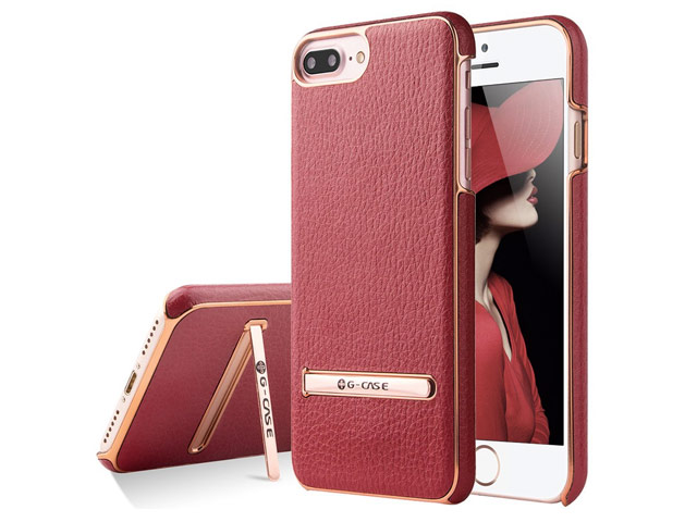 Чехол G-Case Plating Series для Apple iPhone 7 plus (красный, кожаный)