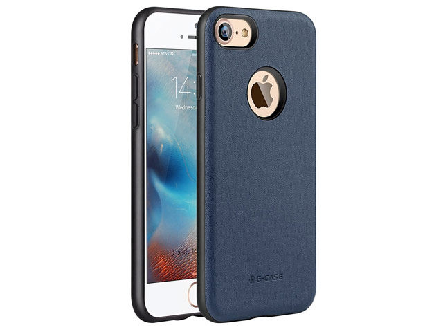 Чехол G-Case Duke Series для Apple iPhone 7 (синий, кожаный)