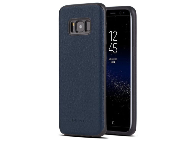 Чехол G-Case Duke Series для Samsung Galaxy S8 (синий, кожаный)