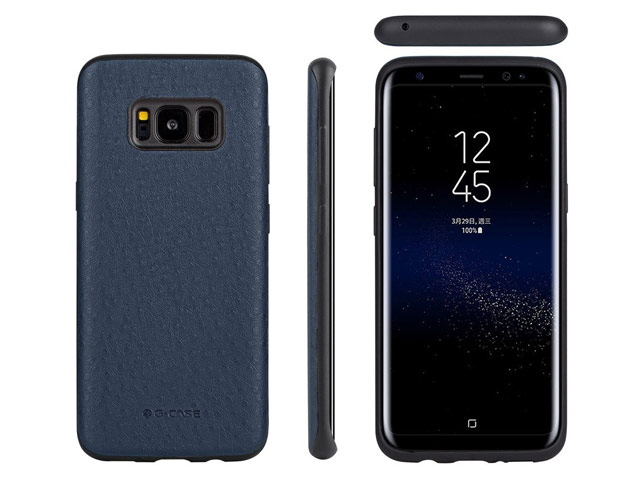 Чехол G-Case Duke Series для Samsung Galaxy S8 plus (синий, кожаный)