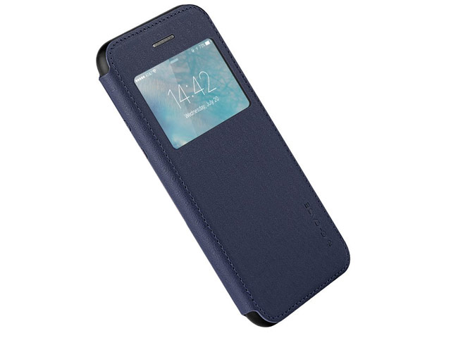 Чехол G-Case Duke Flip Series для Apple iPhone 7 plus (синий, кожаный)