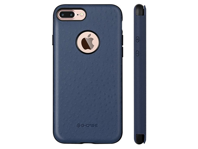 Чехол G-Case Duke Flip Series для Apple iPhone 7 plus (синий, кожаный)