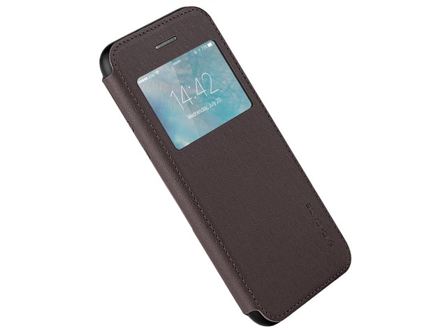 Чехол G-Case Duke Flip Series для Apple iPhone 7 plus (коричневый, кожаный)