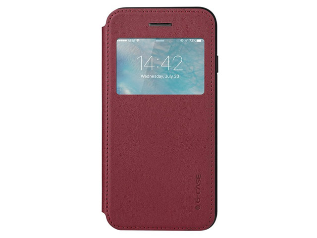 Чехол G-Case Duke Flip Series для Apple iPhone 7 plus (красный, кожаный)