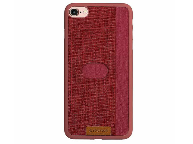 Чехол G-Case Canvas Series для Apple iPhone 7 (красный, матерчатый)