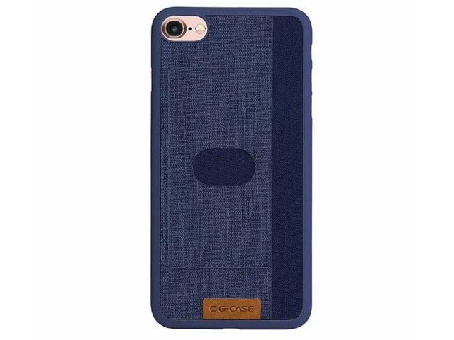 Чехол G-Case Canvas Series для Apple iPhone 7 (синий, матерчатый)