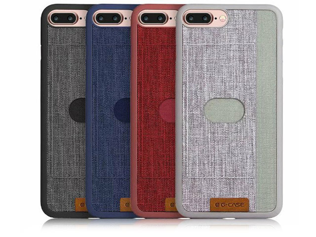 Чехол G-Case Canvas Series для Apple iPhone 7 plus (красный, матерчатый)