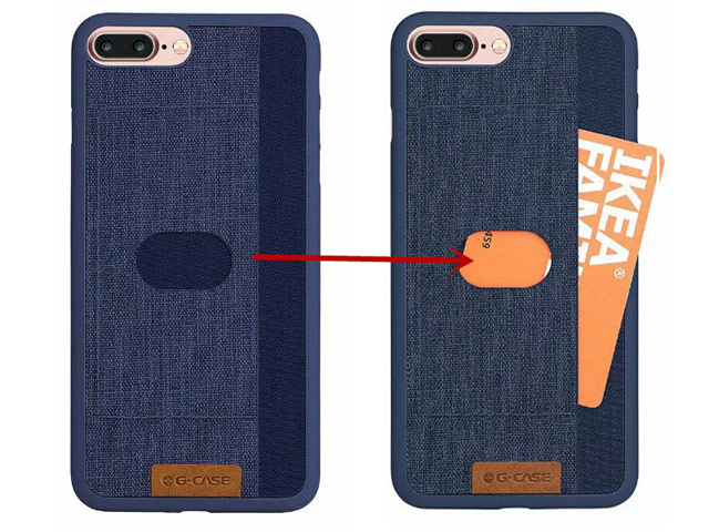 Чехол G-Case Canvas Series для Apple iPhone 7 plus (синий, матерчатый)