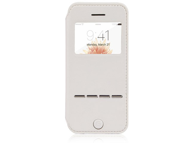 Чехол G-Case Sense Series для Apple iPhone SE (белый, кожаный)