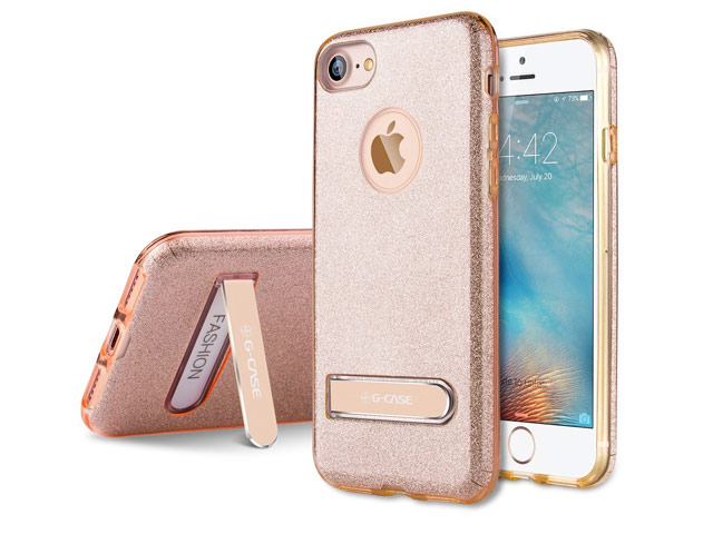 Чехол G-Case Sparking Series для Apple iPhone 7 (золотистый, гелевый)