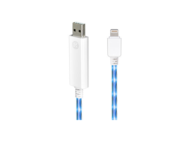 USB-кабель Dexim Visible Green для Apple iPad/iPhone/iPod (Lightning connector, с индикацией) (белый)