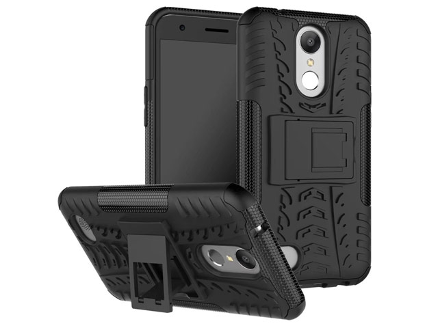 Чехол Yotrix Shockproof case для LG K10 2017 (черный, пластиковый)