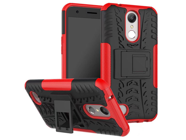 Чехол Yotrix Shockproof case для LG K10 2017 (красный, пластиковый)