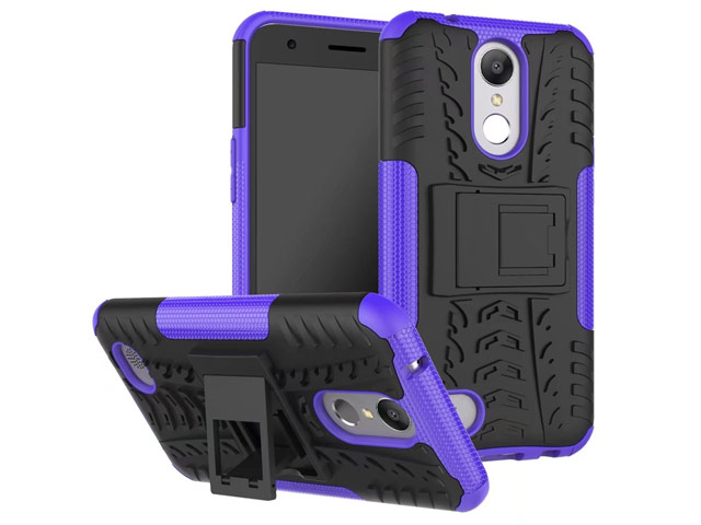 Чехол Yotrix Shockproof case для LG K10 2017 (фиолетовый, пластиковый)