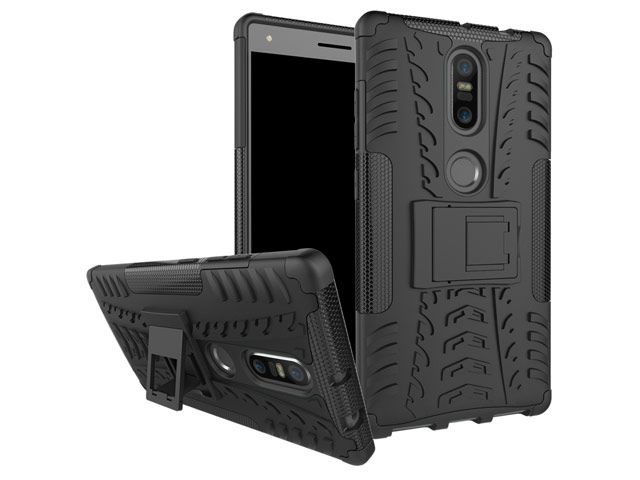 Чехол Yotrix Shockproof case для Lenovo Phab2 plus (черный, пластиковый)