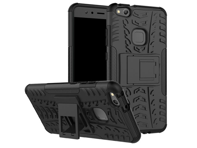 Чехол Yotrix Shockproof case для Huawei P10 lite (черный, пластиковый)