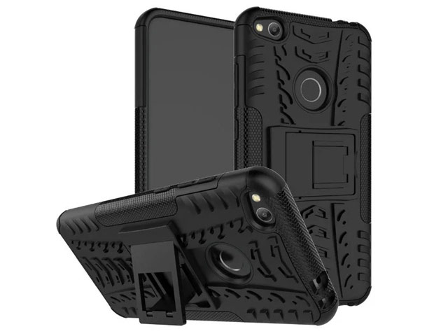 Чехол Yotrix Shockproof case для Huawei P8 lite 2017 (черный, пластиковый)