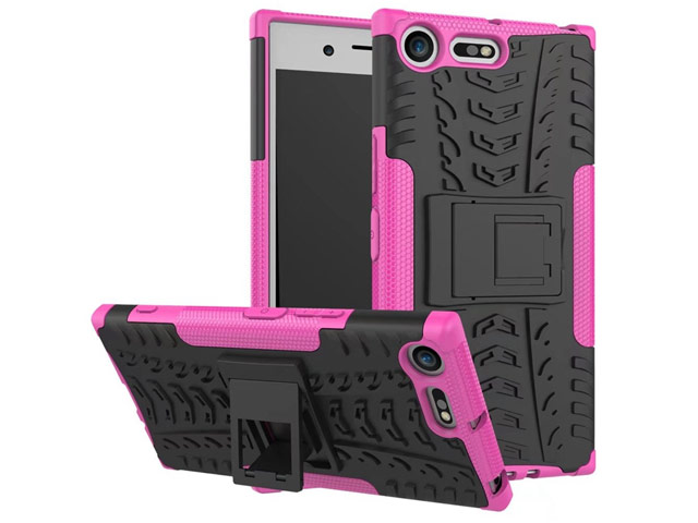 Чехол Yotrix Shockproof case для Sony Xperia XZ premium (розовый, пластиковый)