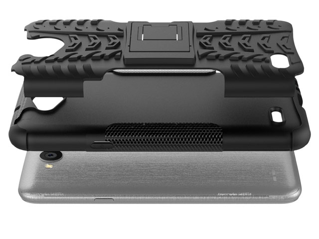 Чехол Yotrix Shockproof case для LG X power 2 (черный, пластиковый)