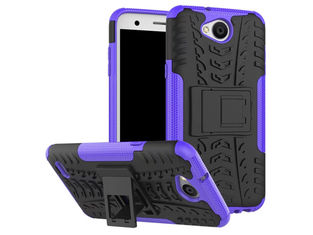Чехол Yotrix Shockproof case для LG X power 2 (фиолетовый, пластиковый)