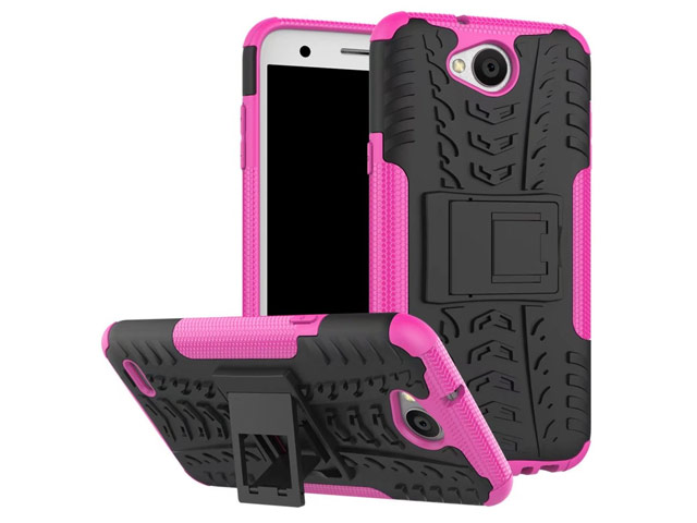 Чехол Yotrix Shockproof case для LG X power 2 (розовый, пластиковый)
