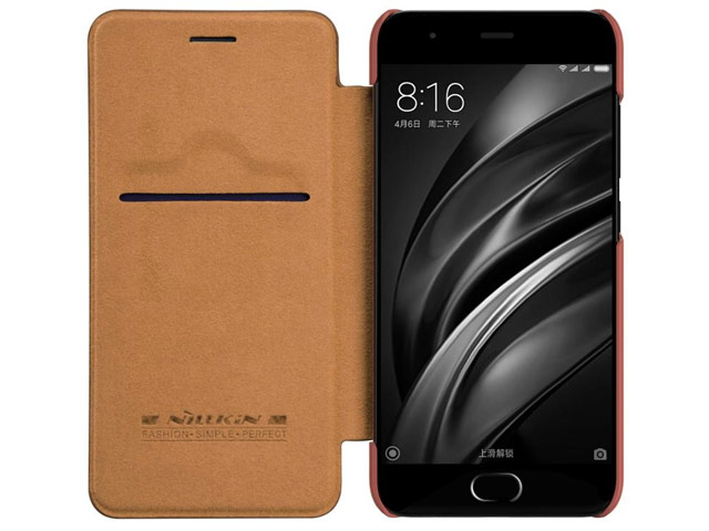 Чехол Nillkin Qin leather case для Xiaomi Mi 6 (коричневый, кожаный)