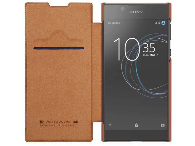 Чехол Nillkin Qin leather case для Sony Xperia L1 (коричневый, кожаный)