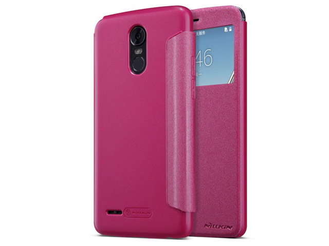 Чехол Nillkin Sparkle Leather Case для LG Stylus 3 (розовый, винилискожа)