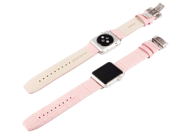 Ремешок для часов Kakapi Watch Strap Set для Apple Watch (42 мм, розовый, кожаный)