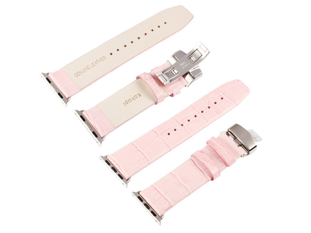 Ремешок для часов Kakapi Watch Strap Set для Apple Watch (42 мм, розовый, кожаный)